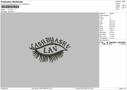 Lav Text Embroidery Machine Design File 6 sizes