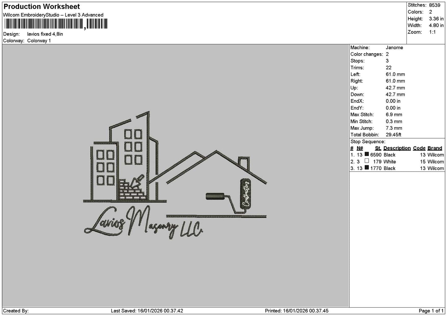 House Outline 1401 Embroidery File 6 sizes