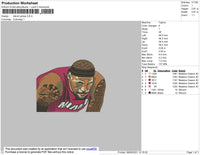 Lebron James Embroidery File 4 size