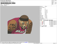 Lebron James Embroidery File 4 size