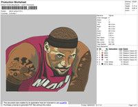 Lebron James Embroidery File 4 size