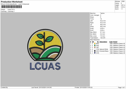Lcuastext Circle Embroidery Machine Design File 6 sizes