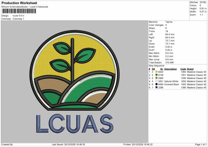 Lcuastext Circle Embroidery Machine Design File 6 sizes