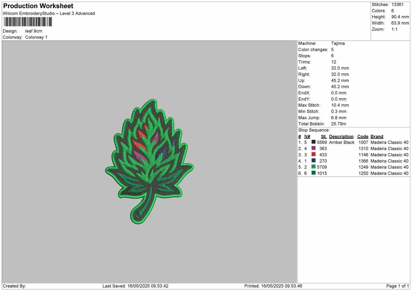 LEAF Embroidery files