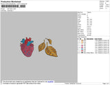 Leaf Heart Embroidery File 4 size