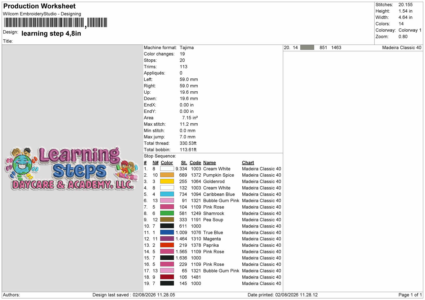 Learning Text Embroidery Machine Design File 6 sizes