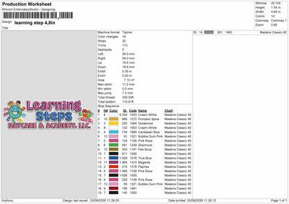 Learning Text Embroidery Machine Design File 6 sizes
