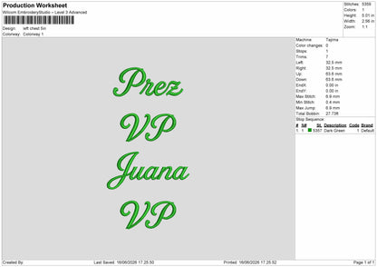 Preztext Embroidery Machine Design File 6 sizes