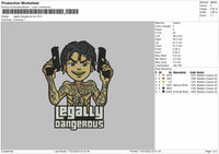 Legally Dangerous Embroidery File 4 size