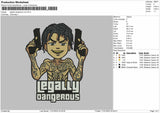 Legally Dangerous Embroidery File 4 size