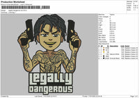 Legally Dangerous Embroidery File 4 size