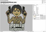 Legally Dangerous Embroidery File 4 size