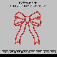 Bow 0124 App Embroidery File 6 sizes