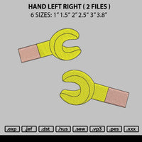 Hand Right Left Embroidery File 6 sizes