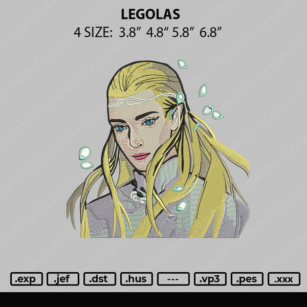 Legolas Embroidery File 4 size
