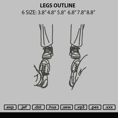 Legs Outline Embroidery File 6 sizes