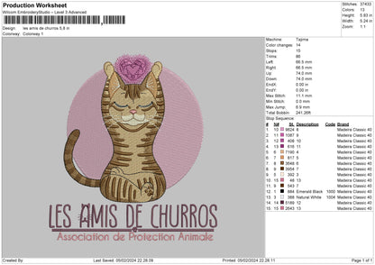 Cat Circle 0502 Embroidery File 6 sizes
