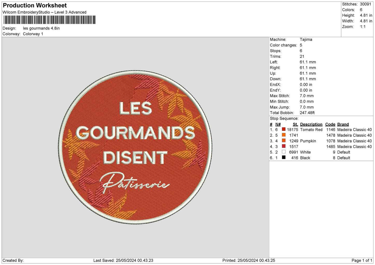 Gourmandscircle Embroidery File 6 sizes