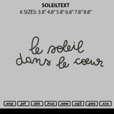 Soleiltext Embroidery File 6 sizes