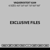 Vaquerostext 0209 Embroidery File 6 sizes