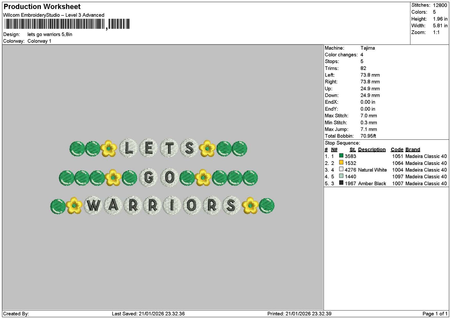 Warrirostext Embroidery File 6 sizes