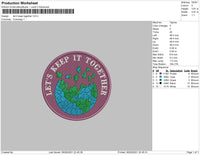 Lets Keep It Together Embroidery File 4 size