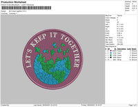 Lets Keep It Together Embroidery File 4 size