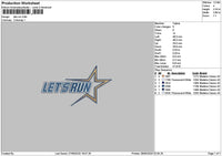 Letsrun Text Embroidery File 6 sizes