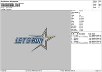 Letsrun Text Embroidery File 6 sizes
