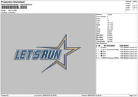 Letsrun Text Embroidery File 6 sizes