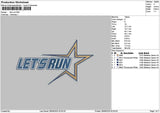 Letsrun Text Embroidery File 6 sizes