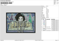 Level Up Embroidery File 6 sizes