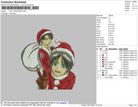 Levi Christmas Embroidery File 4 size