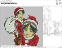 Levi Christmas Embroidery File 4 size
