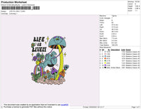 Life Is Lively Embroidery File 4 size