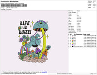 Life Is Lively Embroidery File 4 size