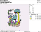Life Is Lively Embroidery File 4 size