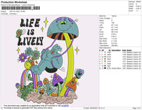 Life Is Lively Embroidery File 4 size