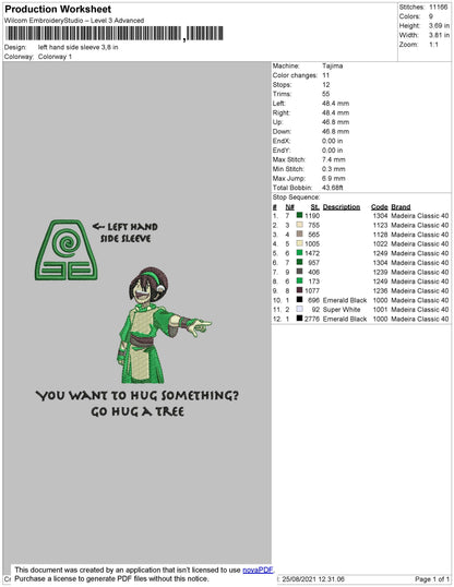 Left Hand Side Embroidery File 4 size