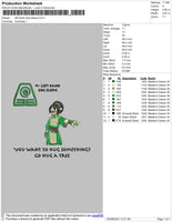 Left Hand Side Embroidery File 4 size