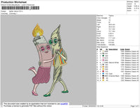 Lighter Dance Embroidery File 4 size