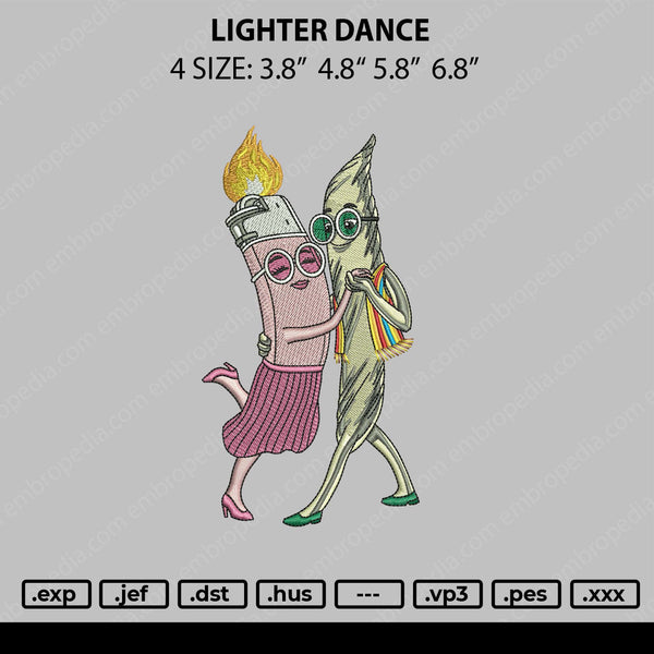 Lighter Dance Embroidery File 4 size