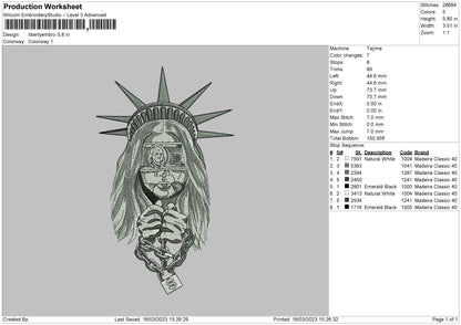 Libertyembro Embroidery File 6 sizes