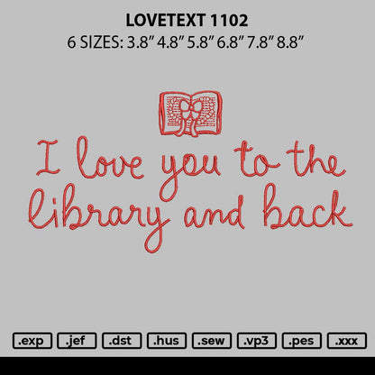 Lovetext 1102 Embroidery File 6 sizes
