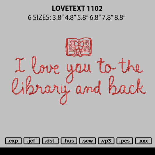 Lovetext 1102 Embroidery File 6 sizes