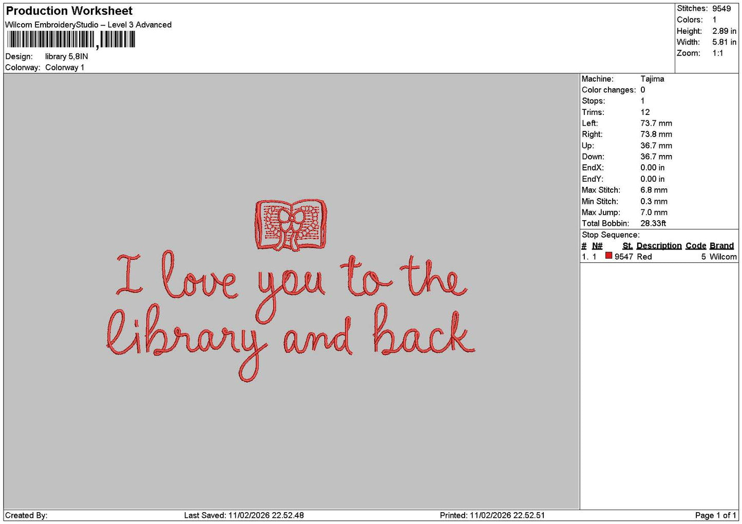 Lovetext 1102 Embroidery File 6 sizes