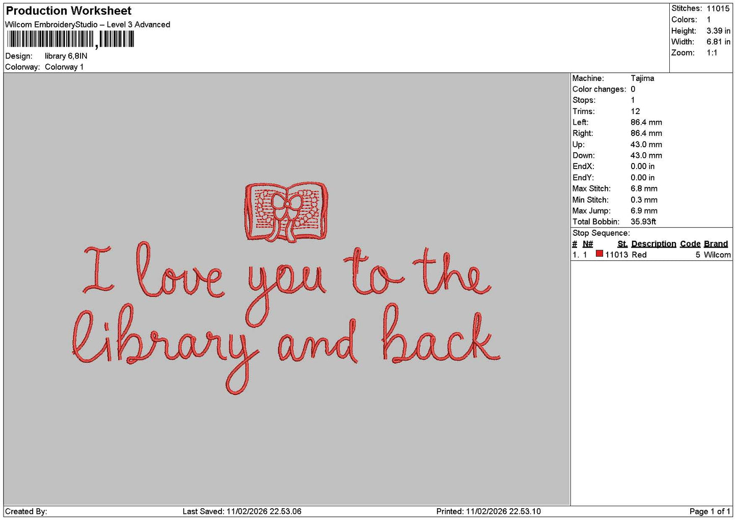 Lovetext 1102 Embroidery File 6 sizes