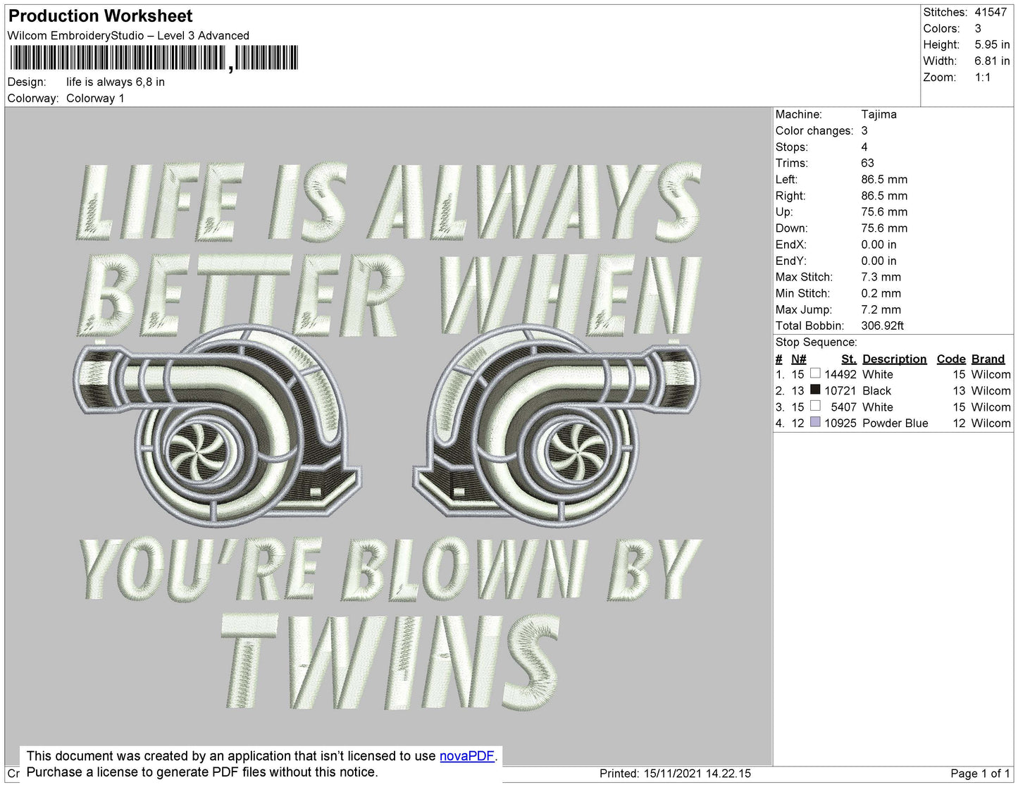 Life Is Always Embroidery File 4 size