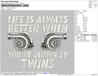 Life Is Always Embroidery File 4 size