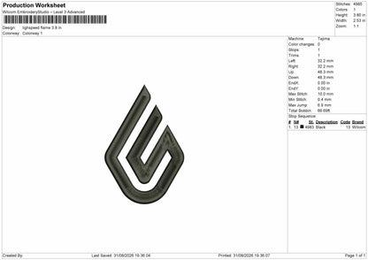 Logo 3108 Embroidery Machine Design File 6 sizes